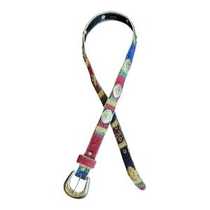 Vtg Elite Kids Belt Concho Tapestry Southwestern Cowboy Cowgirl‎ Rodeo Western